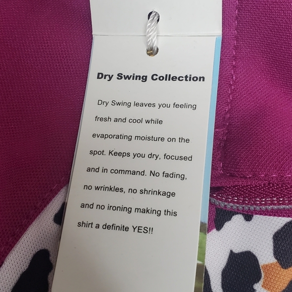 Monterey Club Women's Pro Leopard Print Block 3/4 Sleeve Zip Top. XL - Picture 8 of 12